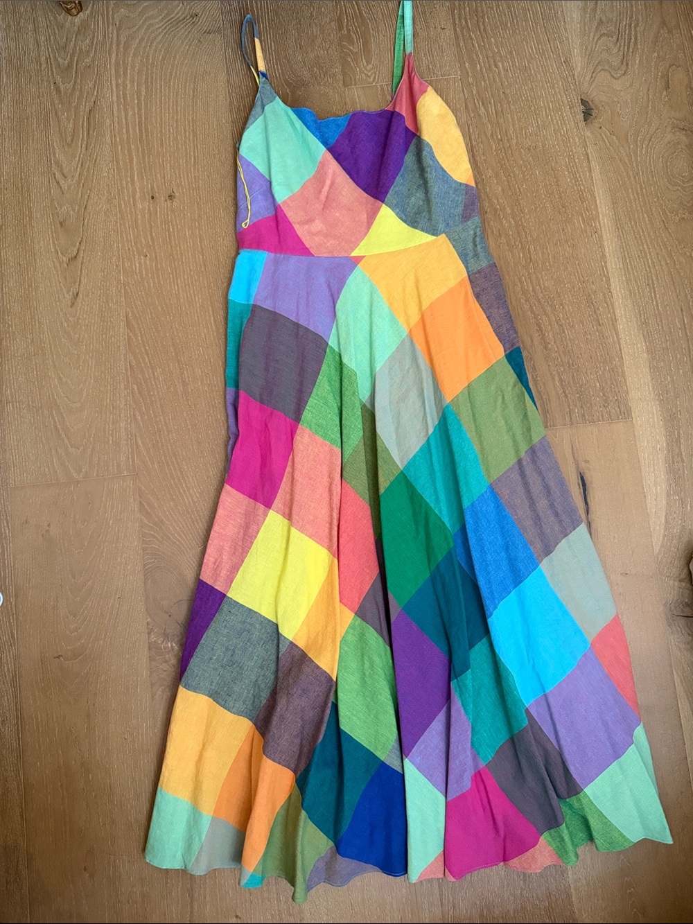 Liz Claiborne Yellow Tank Dress with Multicolor Straps